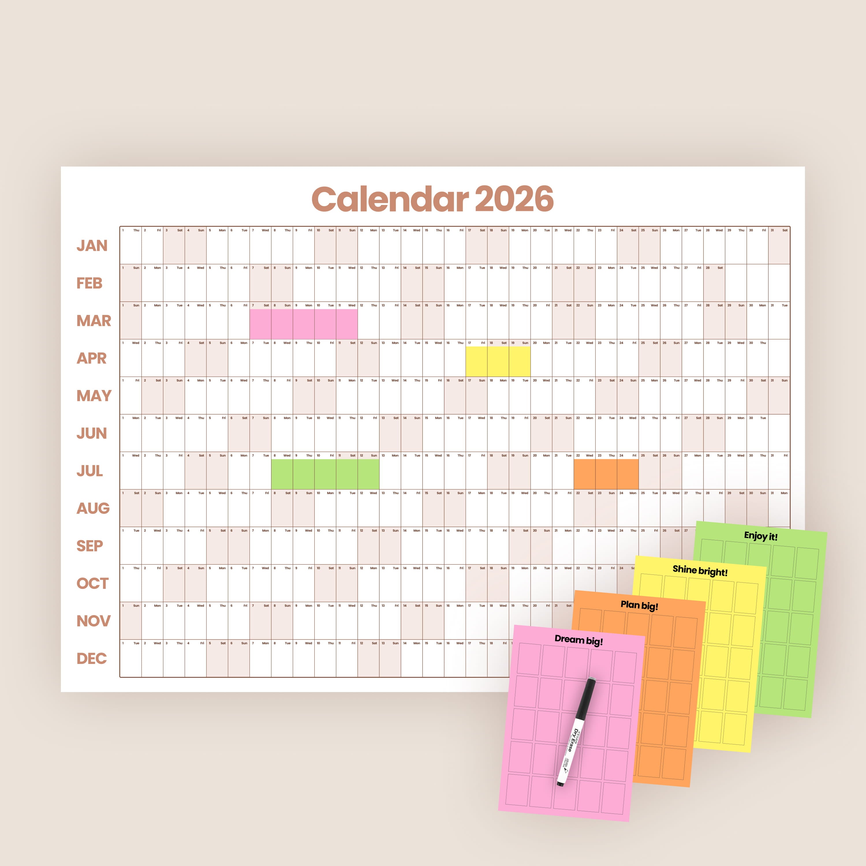 Calendar 2026 – Beige